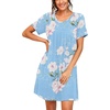 image:imagePrinStory Nightgowns for Women Short Sleeve Night GownsA03 Fplight Blue