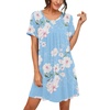 image:imagePrinStory Nightgowns for Women Short Sleeve Night GownsA03 Fplight Blue