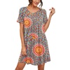 image:imagePrinStory Nightgowns for Women Short Sleeve Night GownsA06 Fppeacock Blue