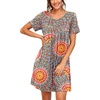 image:imagePrinStory Nightgowns for Women Short Sleeve Night GownsA06 Fppeacock Blue