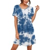 image:imagePrinStory Nightgowns for Women Short Sleeve Night GownsB01 Tie Dye Blue