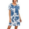 image:imagePrinStory Nightgowns for Women Short Sleeve Night GownsB01 Tie Dye Blue