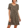 image:imagePrinStory Nightgowns for Women Short Sleeve Night GownsFpleopard Khaki