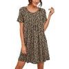 image:imagePrinStory Nightgowns for Women Short Sleeve Night GownsFpleopard Khaki