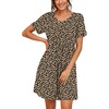 image:imagePrinStory Nightgowns for Women Short Sleeve Night GownsFpleopard Khaki