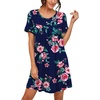 image:imagePrinStory Nightgowns for Women Short Sleeve Night GownsFpnavy Blue