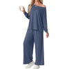 image:imagePrinStory Pajamas for Women Set 2 Piece Lounge Sets S2XLGray Blue