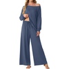 image:imagePrinStory Pajamas for Women Set 2 Piece Lounge Sets S2XLGray Blue