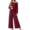 image:imagePrinStory Pajamas for Women Set 2 Piece Lounge Sets S2XLWine Red
