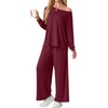 image:imagePrinStory Pajamas for Women Set 2 Piece Lounge Sets S2XLWine Red
