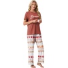 image:imagePrinStory Pajamas for Women Set 2 Piece Soft Pjs Sets S2XLBrave Brick Red
