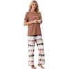 image:imagePrinStory Pajamas for Women Set 2 Piece Soft Pjs Sets S2XLCoffee Brown