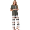 image:imagePrinStory Pajamas for Women Set 2 Piece Soft Pjs Sets S2XLWild Dark Green