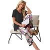 image:imagePrinStory Pajamas for Women Set Soft Pjs 2 Piece Pajama Sets XS4XLBig Leaf Pink