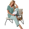 image:imagePrinStory Pajamas for Women Set Soft Pjs 2 Piece Pajama Sets XS4XLCyan Stripe