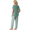 image:imagePrinStory Pajamas for Women Set Soft Pjs 2 Piece Pajama Sets XS4XLCyan Stripe