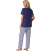 image:imagePrinStory Pajamas for Women Set Soft Pjs 2 Piece Pajama Sets XS4XLDark Blue Stripe