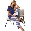 image:imagePrinStory Pajamas for Women Set Soft Pjs 2 Piece Pajama Sets XS4XLDark Blue Stripe
