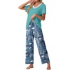 image:imagePrinStory Pajamas for Women Set Soft Pjs 2 Piece Pajama Sets XS4XLGood Night Blue