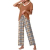 image:imagePrinStory Pajamas for Women Set Soft Pjs 2 Piece Pajama Sets XS4XLGray White Plaid
