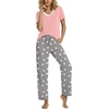 image:imagePrinStory Pajamas for Women Set Soft Pjs 2 Piece Pajama Sets XS4XLGray White Star