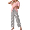 image:imagePrinStory Pajamas for Women Set Soft Pjs 2 Piece Pajama Sets XS4XLGray White Star