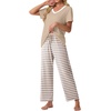 image:imagePrinStory Pajamas for Women Set Soft Pjs 2 Piece Pajama Sets XS4XLKhaki Stripe