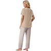 image:imagePrinStory Pajamas for Women Set Soft Pjs 2 Piece Pajama Sets XS4XLKhaki Stripe