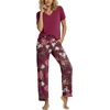 image:imagePrinStory Pajamas for Women Set Soft Pjs 2 Piece Pajama Sets XS4XLLagerstroemia Wine