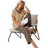 image:imagePrinStory Pajamas for Women Set Soft Pjs 2 Piece Pajama Sets XS4XLLeopard Khaki