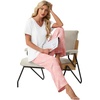image:imagePrinStory Pajamas for Women Set Soft Pjs 2 Piece Pajama Sets XS4XLPink Sunflower