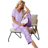 image:imagePrinStory Pajamas for Women Set Soft Pjs 2 Piece Pajama Sets XS4XLPurple Color Heart