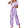 image:imagePrinStory Pajamas for Women Set Soft Pjs 2 Piece Pajama Sets XS4XLPurple Color Heart