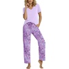 image:imagePrinStory Pajamas for Women Set Soft Pjs 2 Piece Pajama Sets XS4XLPurple Color Heart