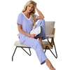 image:imagePrinStory Pajamas for Women Set Soft Pjs 2 Piece Pajama Sets XS4XLSpot Blue