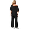 image:imagePrinStory Womens 2 Piece Off Shoulder Lounge SetsBlack