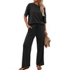 image:imagePrinStory Womens 2 Piece Off Shoulder Lounge SetsBlack