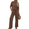 image:imagePrinStory Womens 2 Piece Off Shoulder Lounge SetsBrown