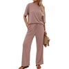 image:imagePrinStory Womens 2 Piece Off Shoulder Lounge SetsDusty Pink