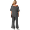 image:imagePrinStory Womens 2 Piece Off Shoulder Lounge SetsGray
