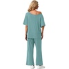 image:imagePrinStory Womens 2 Piece Off Shoulder Lounge SetsHaze Blue