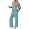 image:imagePrinStory Womens 2 Piece Off Shoulder Lounge SetsHaze Blue