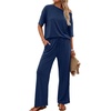 image:imagePrinStory Womens 2 Piece Off Shoulder Lounge SetsNavy Blue