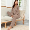 image:imagePrinStory Womens Pajama Sets Button Down Pjs 2 Piece Lounge SetCamel