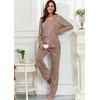 image:imagePrinStory Womens Pajama Sets Button Down Pjs 2 Piece Lounge SetCamel