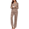 image:imagePrinStory Womens Pajama Sets Button Down Pjs 2 Piece Lounge SetCamel