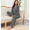 image:imagePrinStory Womens Pajama Sets Button Down Pjs 2 Piece Lounge SetDark Gray