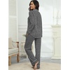 image:imagePrinStory Womens Pajama Sets Button Down Pjs 2 Piece Lounge SetDark Gray