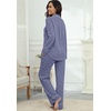 image:imagePrinStory Womens Pajama Sets Button Down Pjs 2 Piece Lounge SetDenim Blue