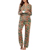 image:imagePrinStory Womens Pajama Sets Button Down Pjs 2 Piece Lounge SetFpbrown Foliage